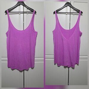 Victoria's Secret Womens Pink Deep V-Back Tank Top Campus Logo Dog Lightweight